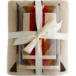 Pendleton 3 Piece Bath Towel Set – Bath, Hand, and Washcloth, 100% Cotton Shower Towels, Soft and Highly Absorbent, Quick Dry, Fade Resistant for Bathroom, Hotel and Spa – Aqua(Wyeth Trail)