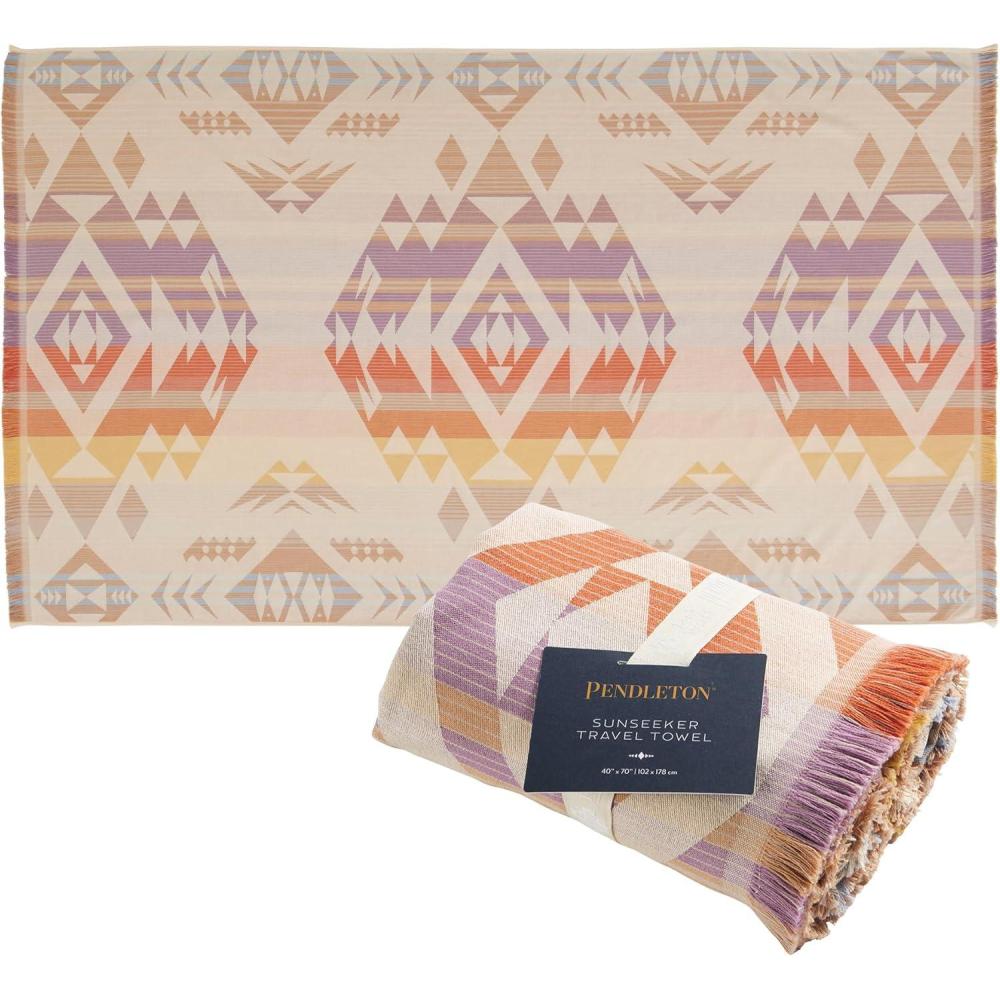 image:imagePendleton Sunseeker Lightweight Beach Towel 40 x 70 Oversized QuickDry Cotton Fabric SandResistant Compact Travel Towel for Beach Pool and Yoga Tan Agate BeachTan Agate Beach