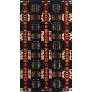 Pendleton Oversized Jacquard Spa Towels, 40 x 70 inches Bath Towels, 100% Cotton, Soft and Quick Dry for the Beach, Hot Tub, Pool – Creekside(Black)