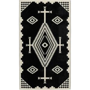 Pendleton Oversized Jacquard Spa Towels, 40 x 70 inches Bath Towels, 100% Cotton, Soft and Quick Dry for the Beach, Hot Tub, Pool – Creekside(Los Ojos Black)