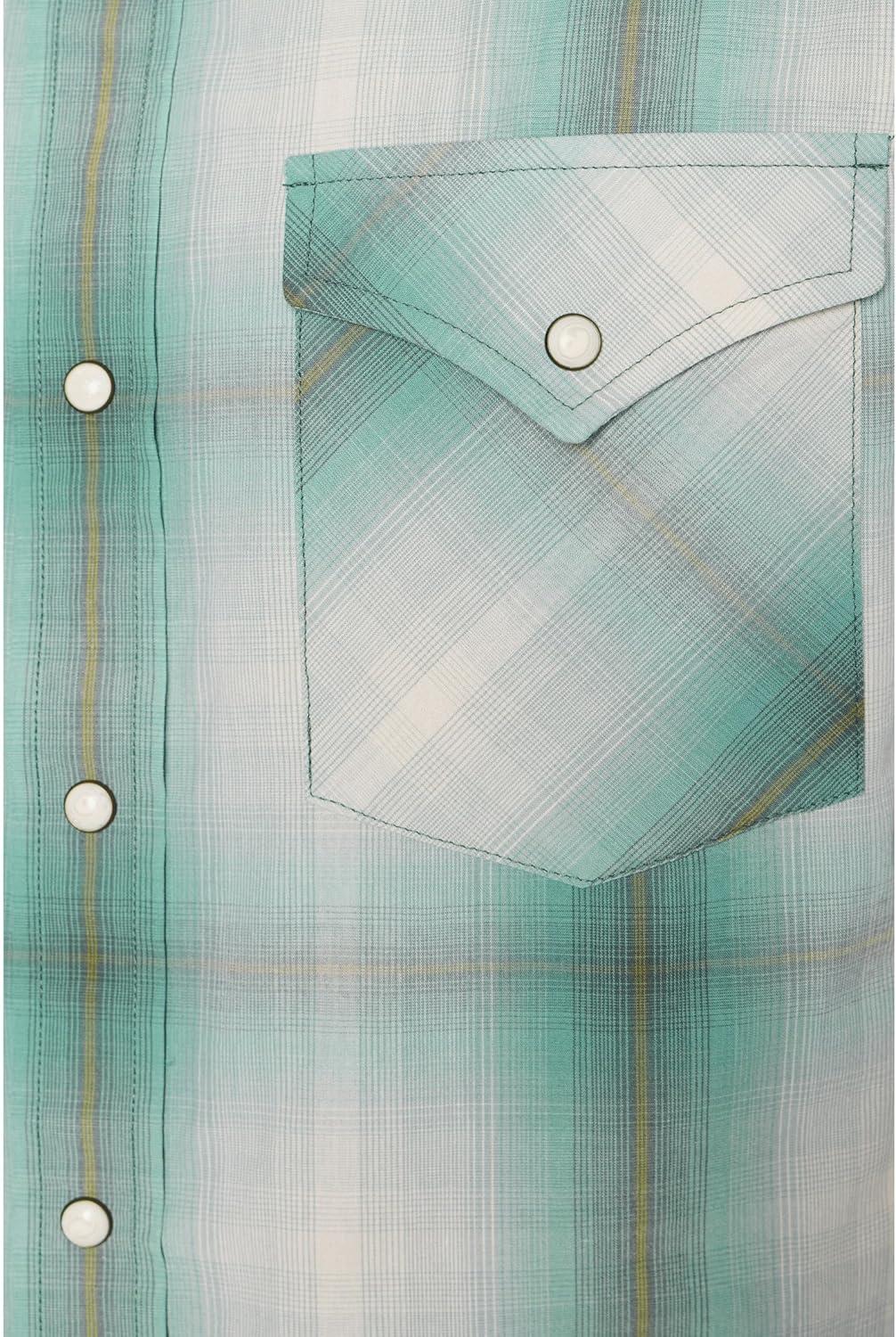 image:imagePendleton Mens Short Sleeve Frontier Shirt Cotton Polyester Short Sleeve Machine WashableEcruTurquoise Plaid