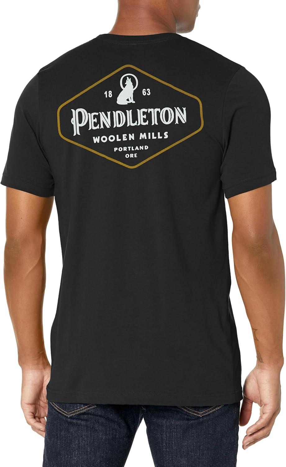 image:imagePendleton Mens Short Sleeve Lobo Diamond Graphic TShirtBlackWhite