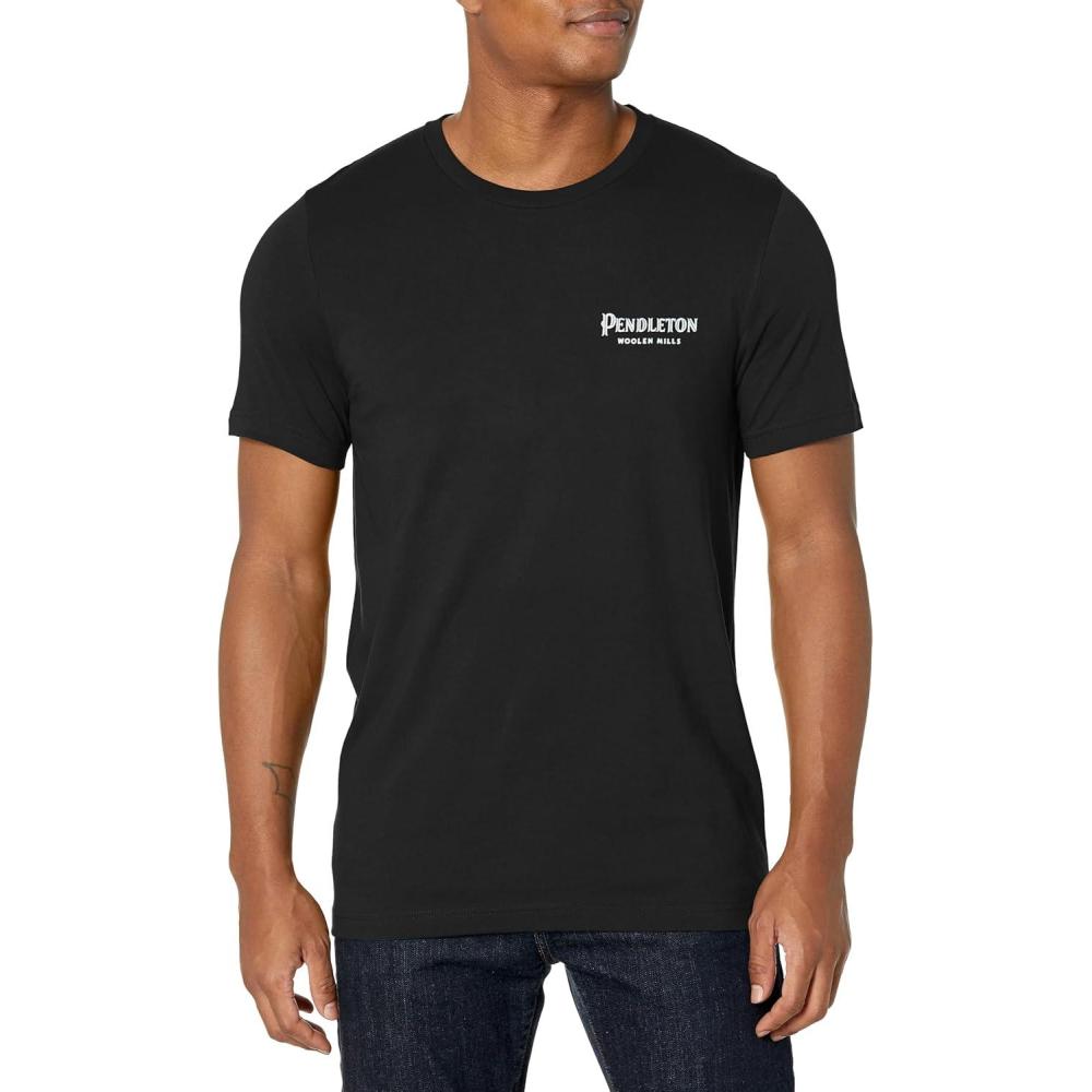 image:imagePendleton Mens Short Sleeve Lobo Diamond Graphic TShirtBlackWhite