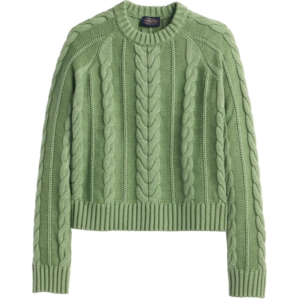 image:imagePendleton Womens Cotton Cable Sweater  100 Cotton Classic Crewneck Top Comfortable and Stylish SweaterSpruce