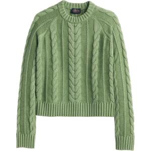 Pendleton Women’s Cotton Cable Sweater – 100% Cotton, Classic Crewneck Top, Comfortable and Stylish Sweater(Spruce)