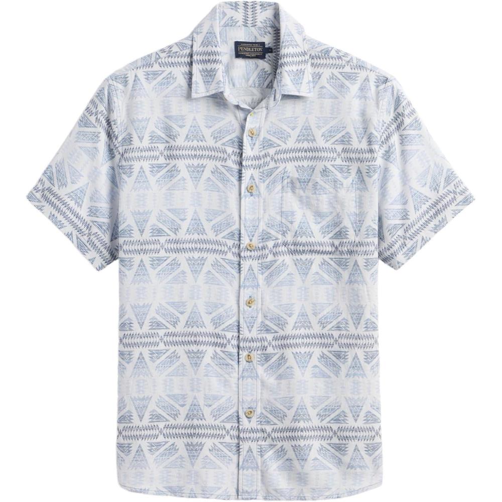 image:imagePendleton Dawson Linen Shirt Soft LinenRayon Blend Spread Collar and Matched Chest PocketPonderosa GreyBlue
