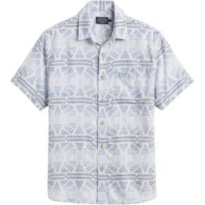 Pendleton Dawson Linen Shirt, Soft Linen-Rayon Blend, Spread Collar and Matched Chest Pocket(Ponderosa Grey/Blue)