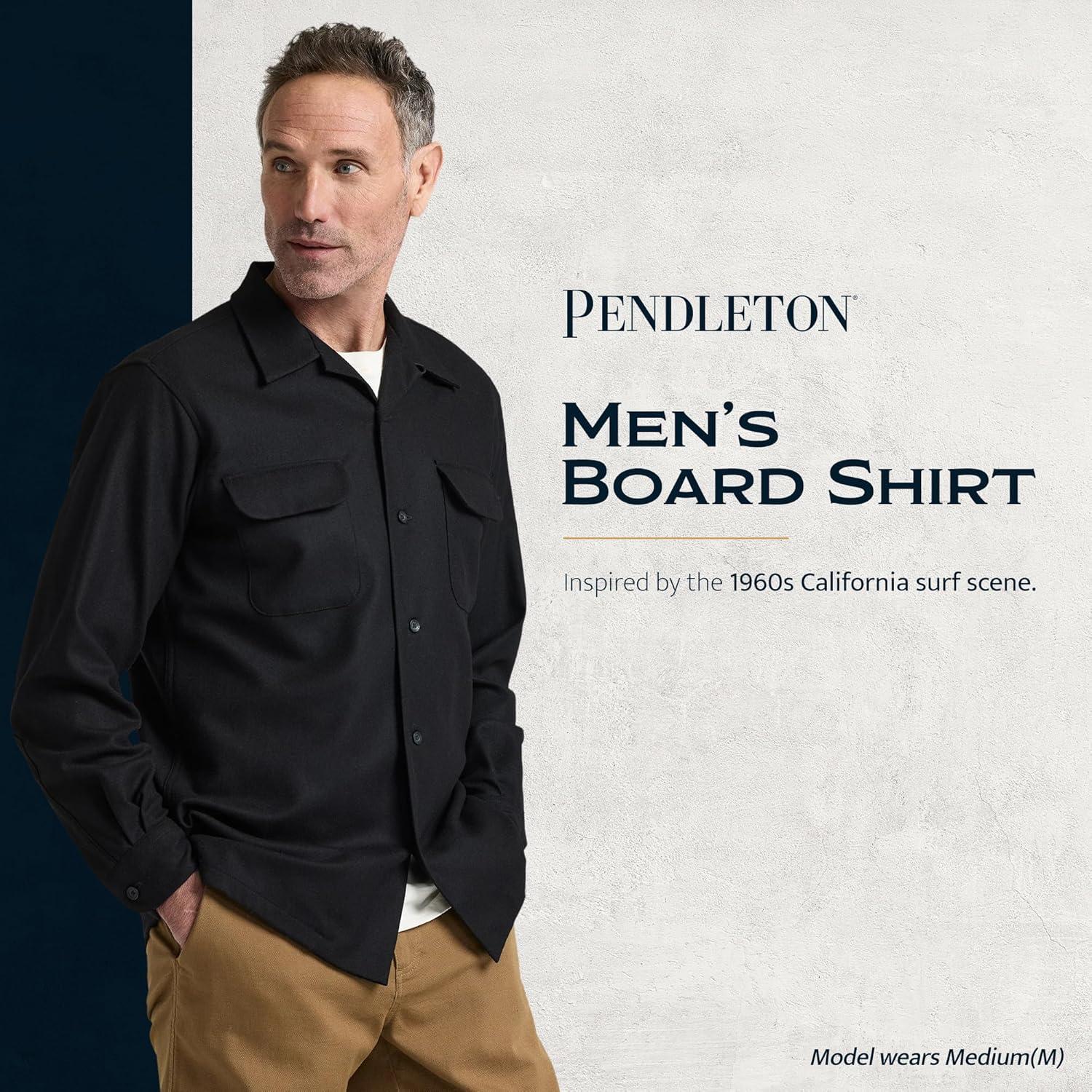 image:imagePendleton Iconic Board Shirts for Men 100 Wool SpringReady Washable Surf Classic for Seasonal LayeringBlack