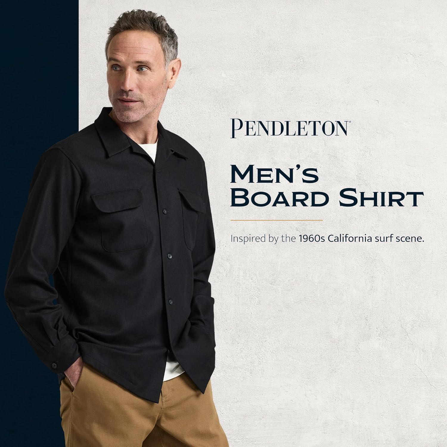 image:imagePendleton Iconic Board Shirts for Men 100 Wool SpringReady Washable Surf Classic for Seasonal LayeringBlack Flannel