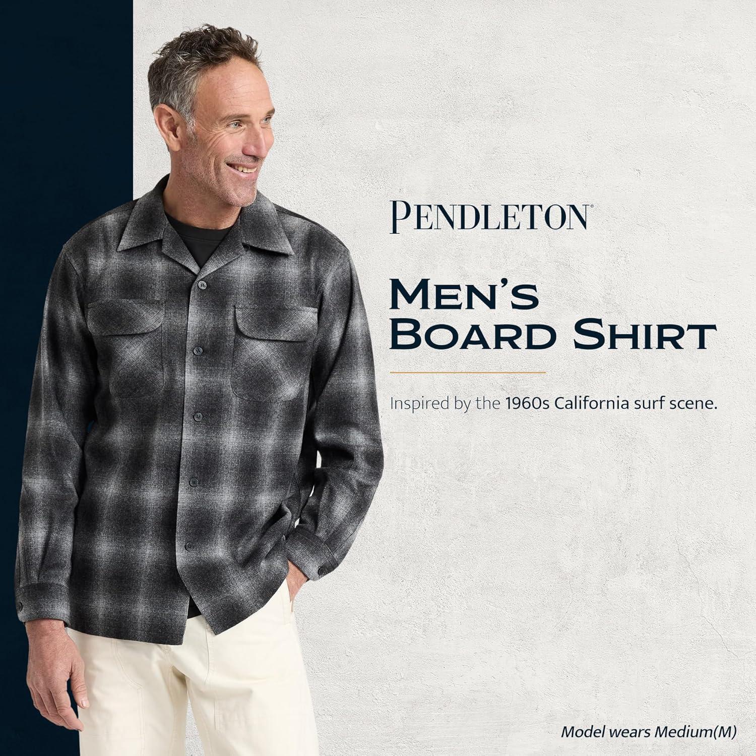 image:imagePendleton Iconic Board Shirts for Men 100 Wool SpringReady Washable Surf Classic for Seasonal LayeringOxford Mix Ombre