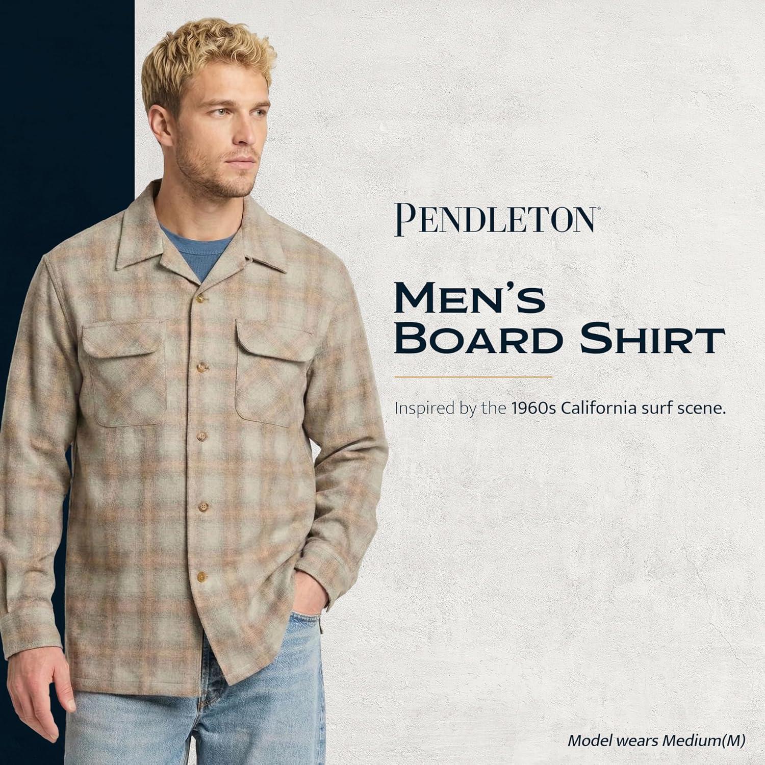image:imagePendleton Iconic Board Shirts for Men 100 Wool SpringReady Washable Surf Classic for Seasonal LayeringTan Ombre