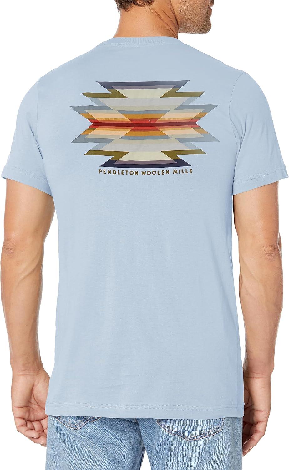 image:imagePendleton Mens Short Sleeve Wyeth Trail Graphic TShirtLight BlueMulti