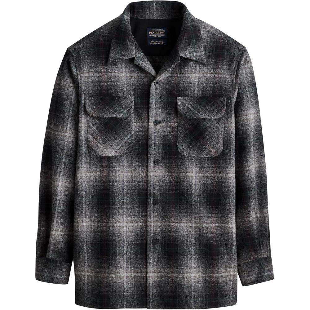 image:imagePendleton Iconic Board Shirts for Men 100 Wool SpringReady Washable Surf Classic for Seasonal LayeringGrey Mix Multi Plaid