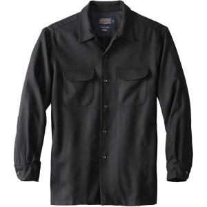 Pendleton Iconic Board Shirts for Men, 100% Wool Spring-Ready, Washable, Surf Classic for Seasonal Layering(Black)
