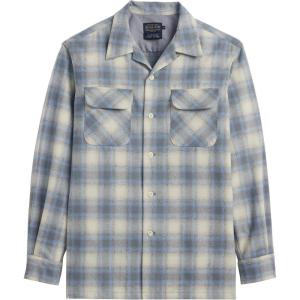 Pendleton Iconic Board Shirts for Men, 100% Wool Spring-Ready, Washable, Surf Classic for Seasonal Layering(Tan/Blue/Grey Ombre)