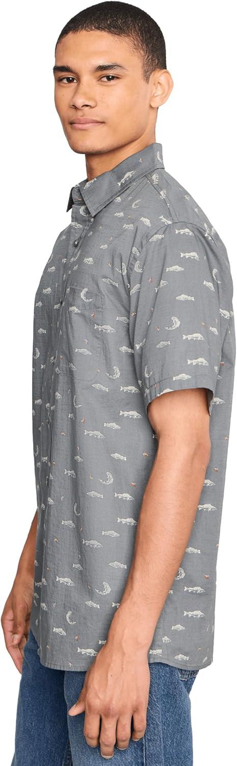 image:imagePendleton Mens Shoreline Cotton Shirt UltraLight Breathable Short Sleeve Relaxed Fit Washable Summer TopsFish Grey