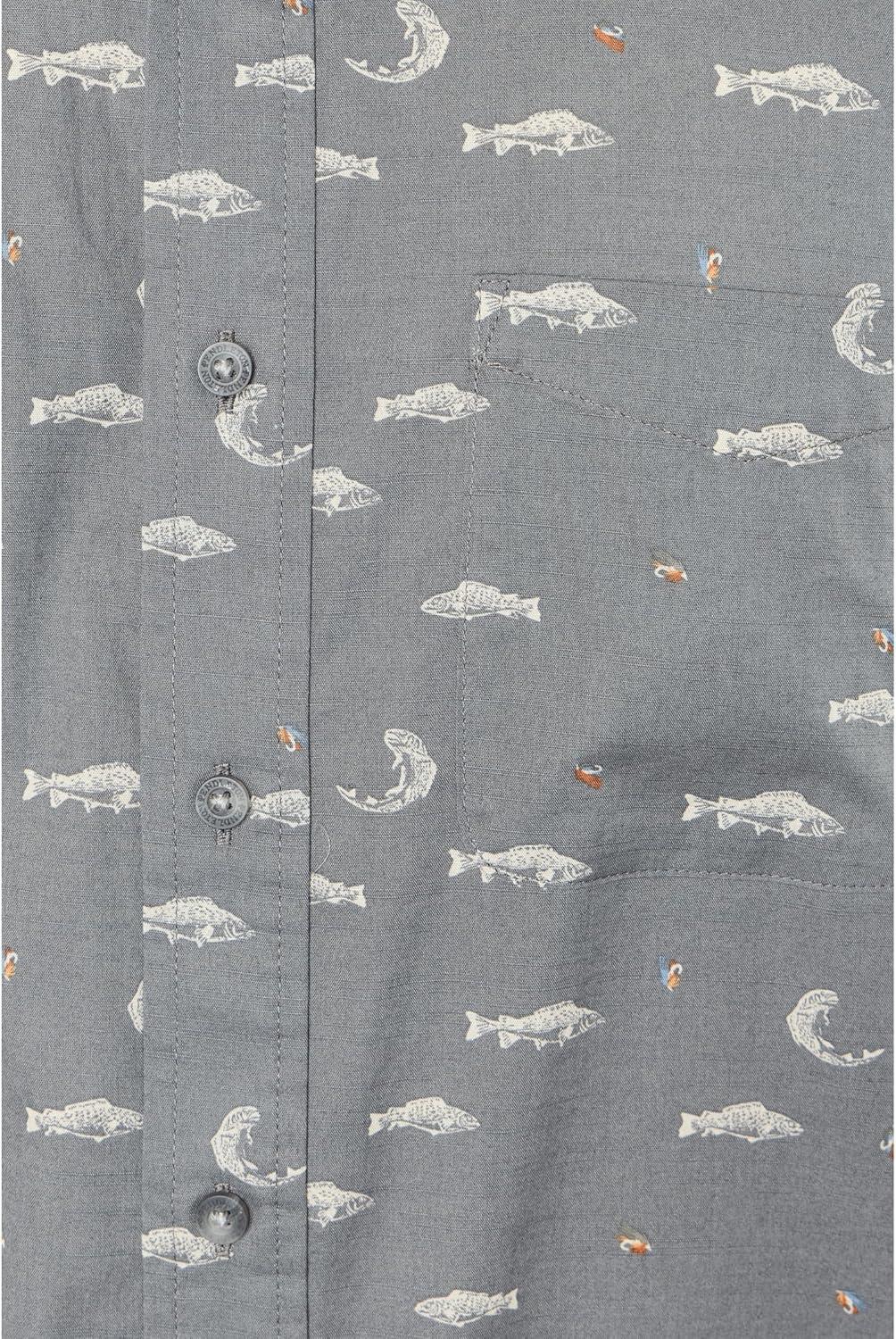 image:imagePendleton Mens Shoreline Cotton Shirt UltraLight Breathable Short Sleeve Relaxed Fit Washable Summer TopsFish Grey