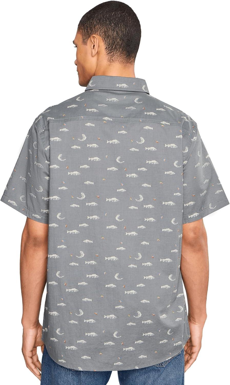 image:imagePendleton Mens Shoreline Cotton Shirt UltraLight Breathable Short Sleeve Relaxed Fit Washable Summer TopsFish Grey