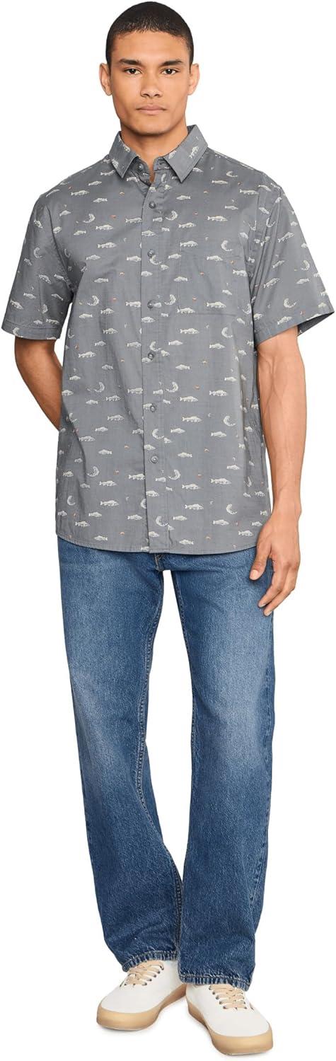 image:imagePendleton Mens Shoreline Cotton Shirt UltraLight Breathable Short Sleeve Relaxed Fit Washable Summer TopsFish Grey
