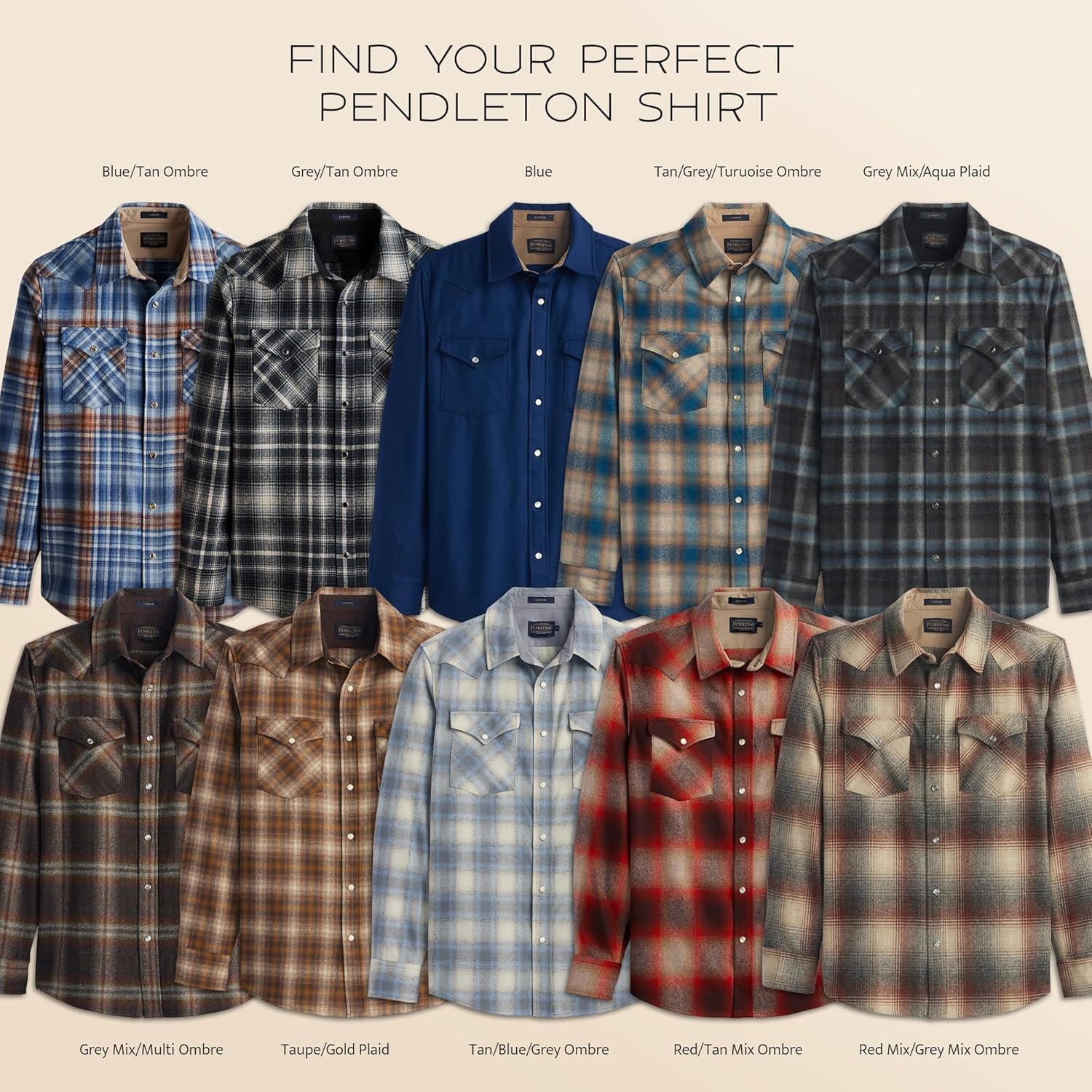 image:imagePendleton Canyon Mens Shirt Long Sleeve Flannel Shirt 100 Virgin Wool Regular FitRed MixGrey Mix Ombre