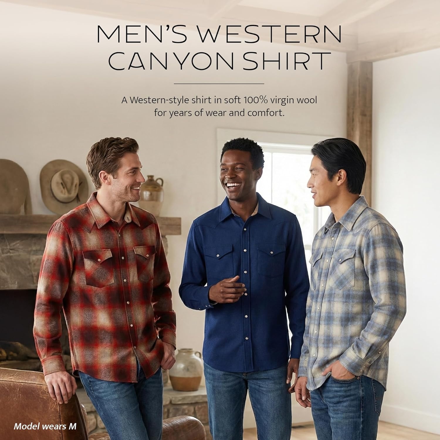 image:imagePendleton Canyon Mens Shirt Long Sleeve Flannel Shirt 100 Virgin Wool Regular FitRedTan Mix Ombre
