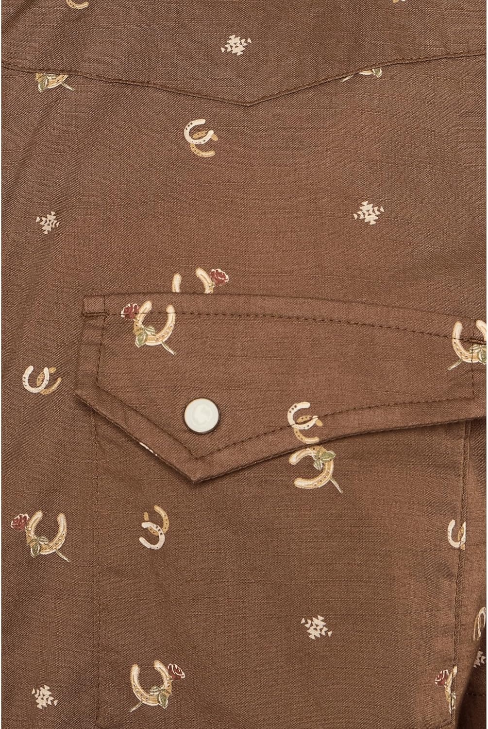 image:imagePendleton Mens Laramie Shirt Short Sleeve Horseshoe Brown