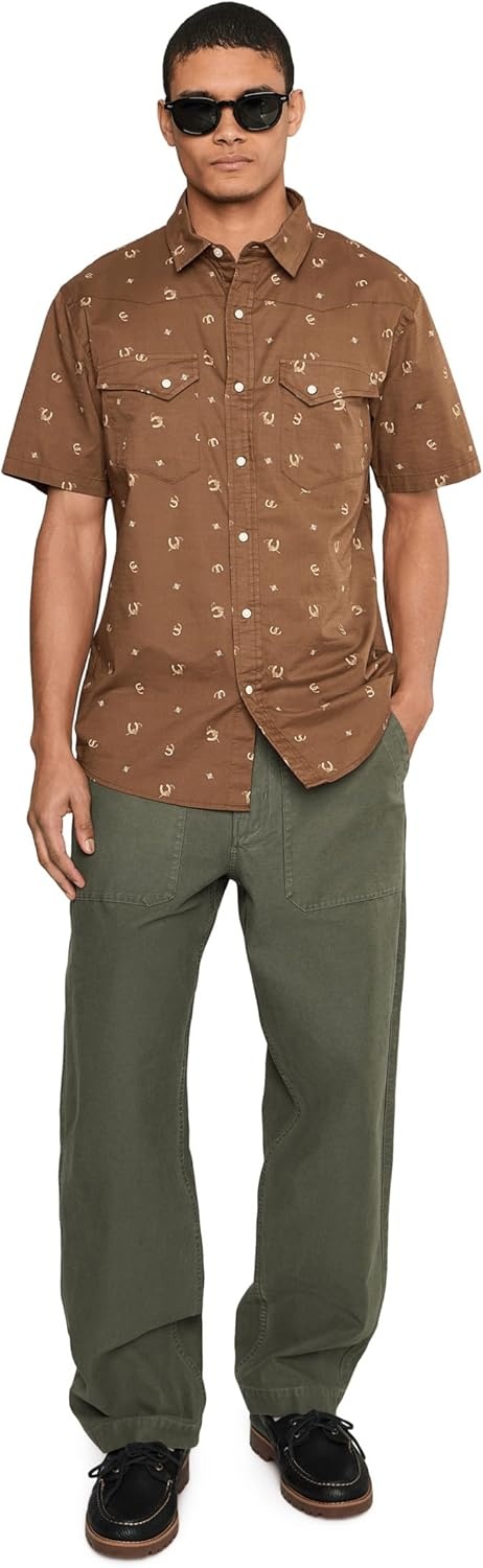 image:imagePendleton Mens Laramie Shirt Short Sleeve Horseshoe Brown