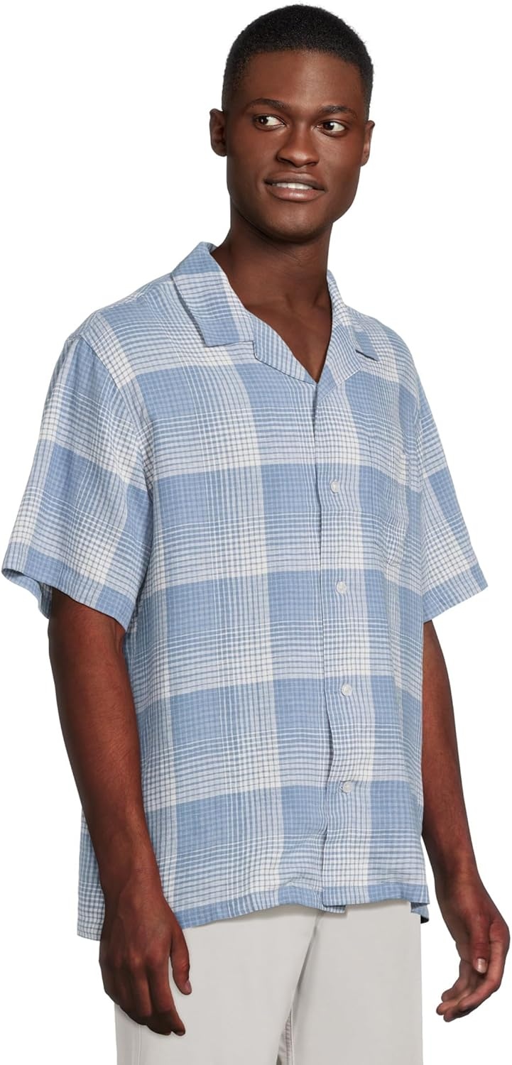 image:imagePendleton Mens Linen Camp Shirt Short SleeveBlueWhite Ombre