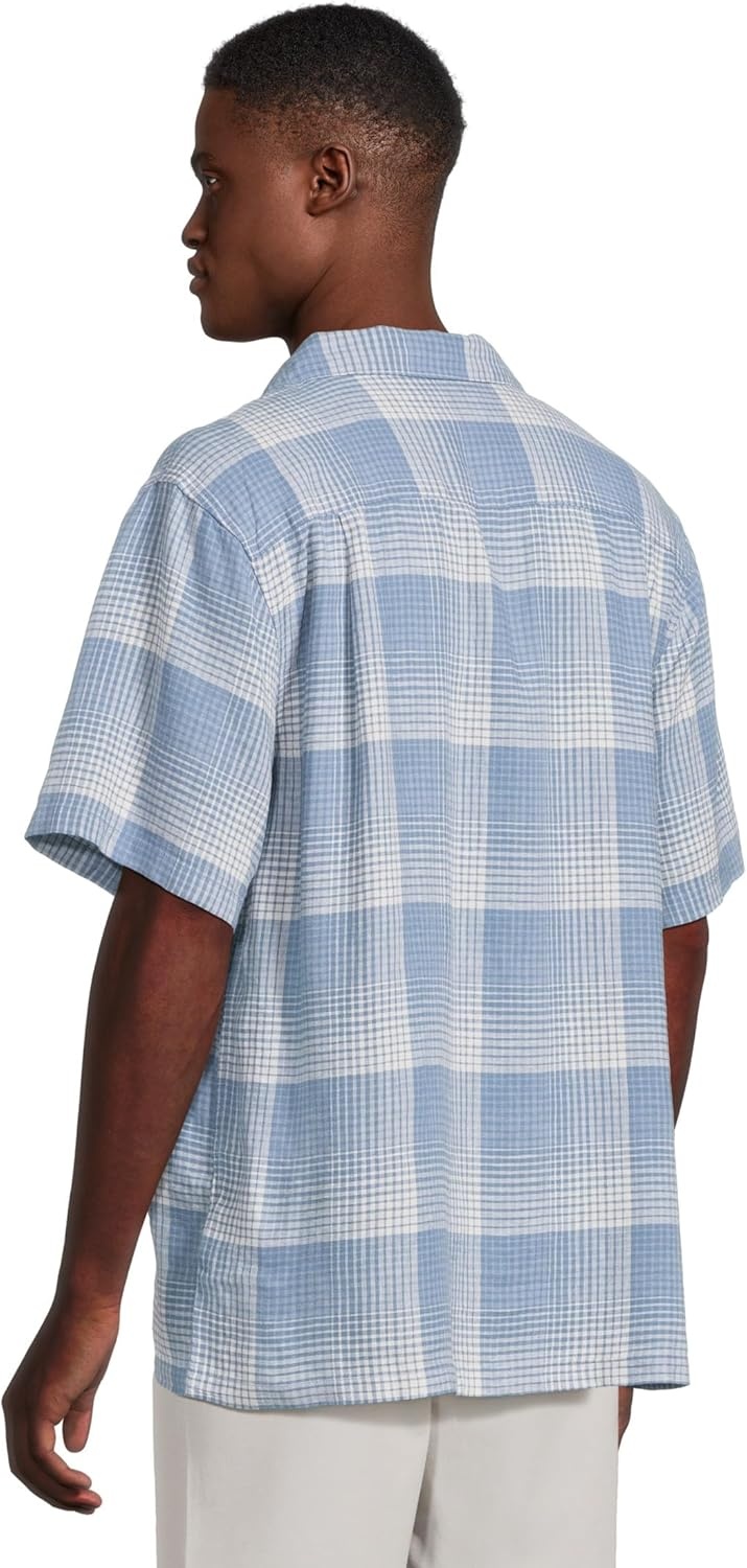 image:imagePendleton Mens Linen Camp Shirt Short SleeveBlueWhite Ombre