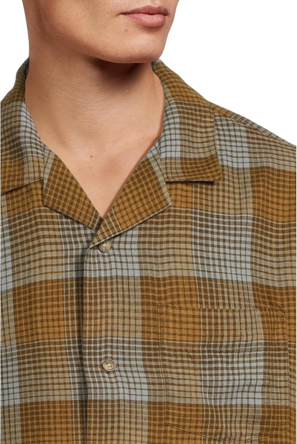 image:imagePendleton Mens Linen Camp Shirt Short SleeveBrownBlue Ombre