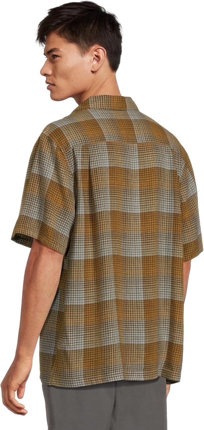 image:imagePendleton Mens Linen Camp Shirt Short SleeveBrownBlue Ombre