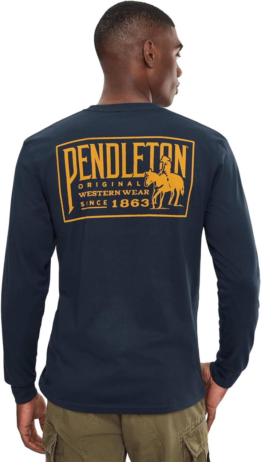 image:imagePendleton Mens Original Western Graphic Long SleeveNavy BlazerGold