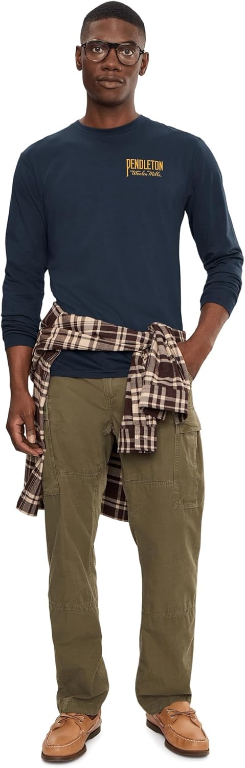 image:imagePendleton Mens Original Western Graphic Long SleeveNavy BlazerGold