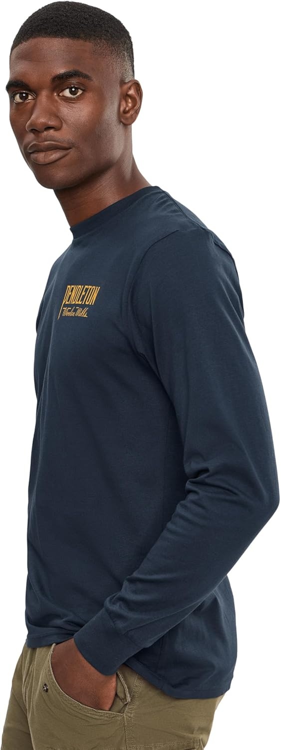 image:imagePendleton Mens Original Western Graphic Long SleeveNavy BlazerGold