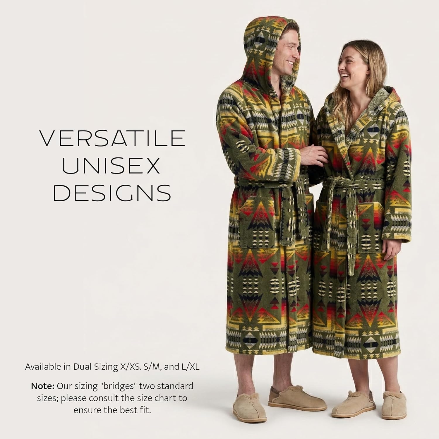 image:imagePendleton Mens Robe 100 Cotton Unisex Bathrobe with Hood and 2 Deep Pockets Dual Sizing XXS SM LXL WashablePonderosa Green