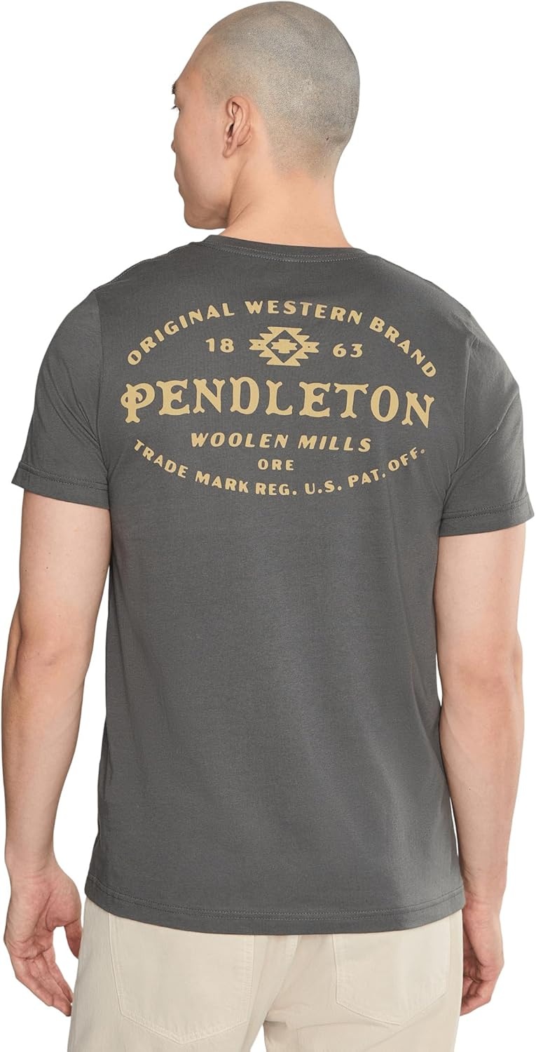 image:imagePendleton Mens Vintage Stamp Logo Graphic TeeAsphaltTan