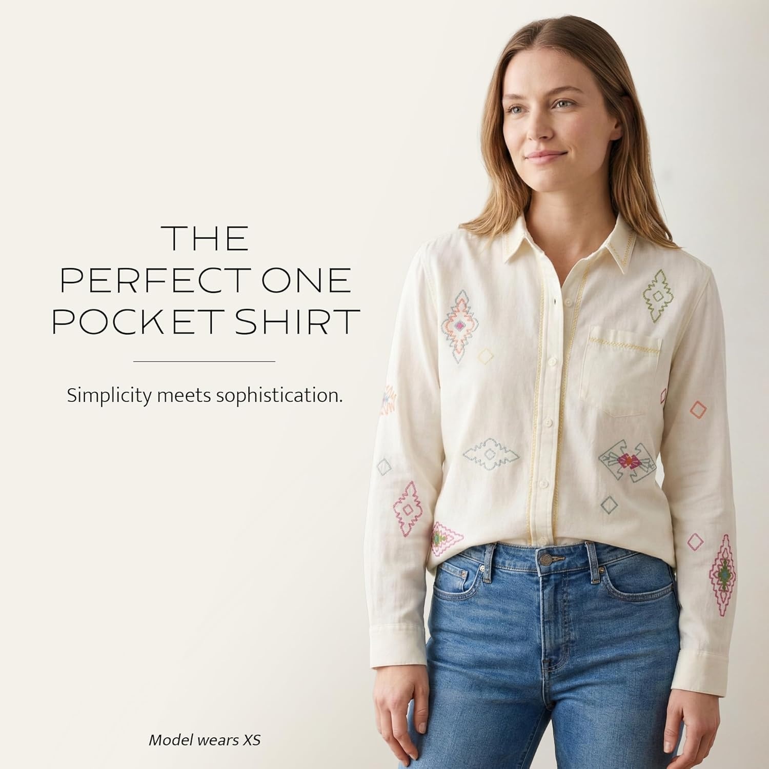 image:imagePendleton The Perfect One Pocket Shirt for Women Casual Long Sleeve Button Up Collared Blouse Work Wear Top Relaxed FitIvory