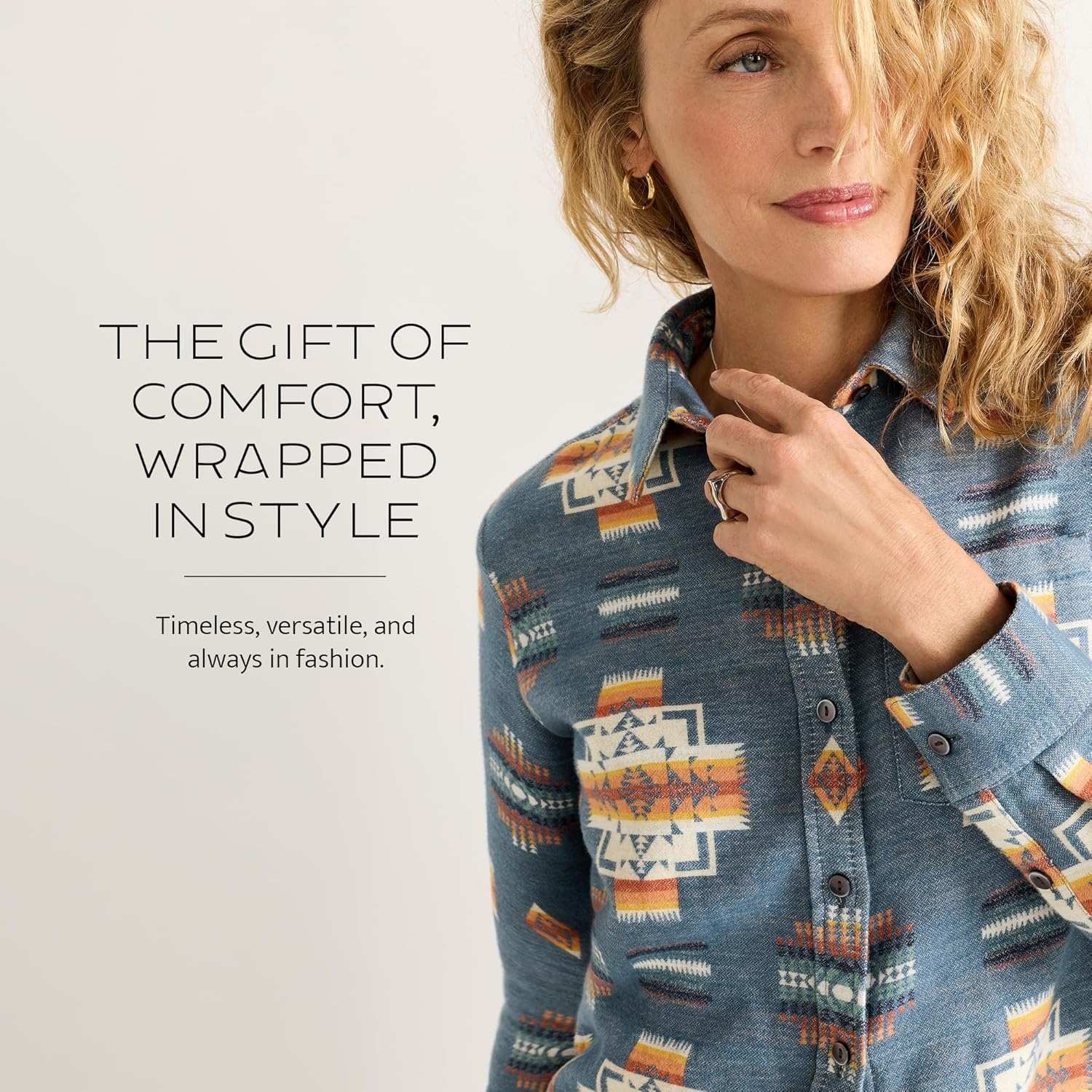 image:imagePendleton The Perfect One Pocket Shirt for Women Casual Long Sleeve Button Up Collared Blouse Work Wear Top Relaxed FitNavy Chief Joseph