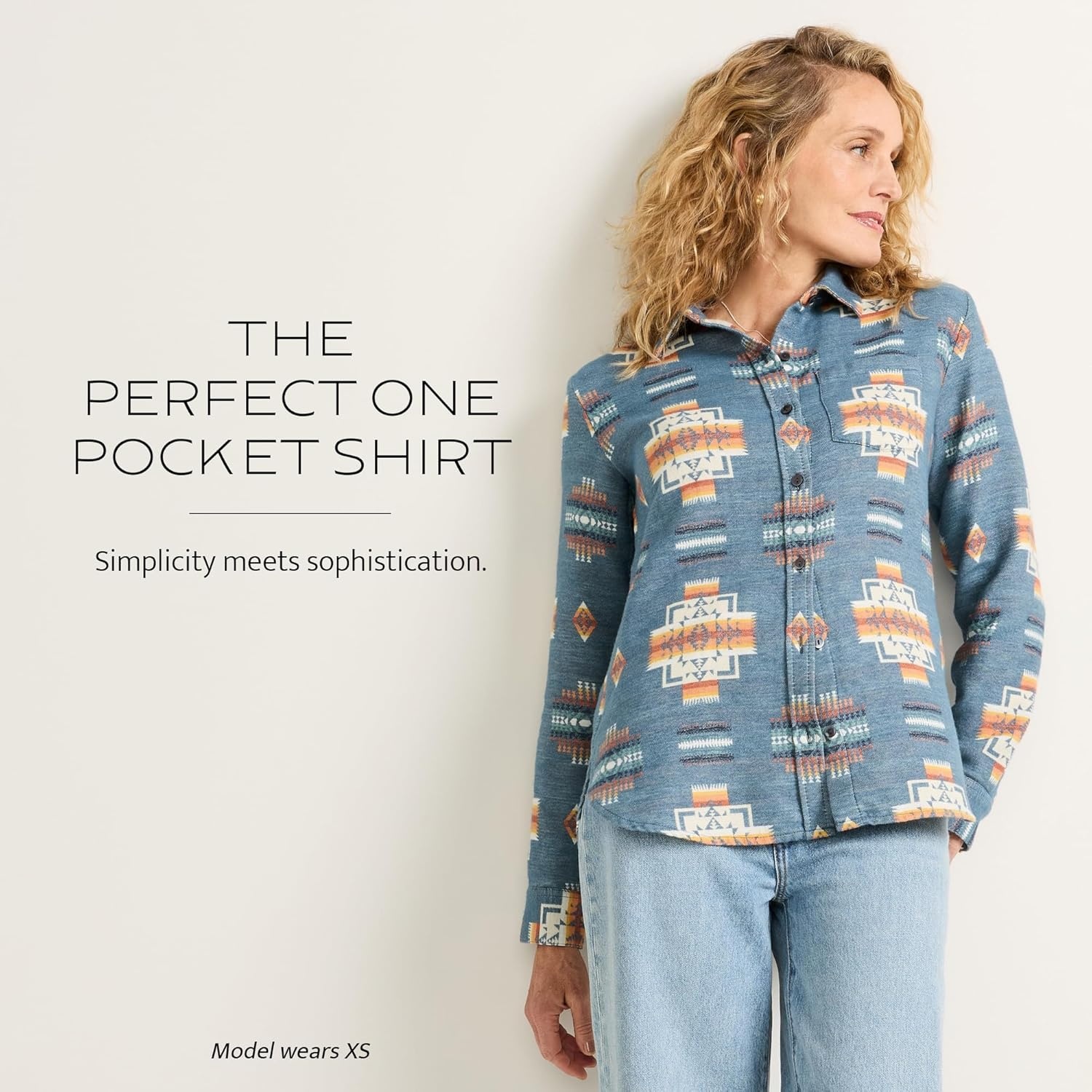image:imagePendleton The Perfect One Pocket Shirt for Women Casual Long Sleeve Button Up Collared Blouse Work Wear Top Relaxed FitNavy Chief Joseph