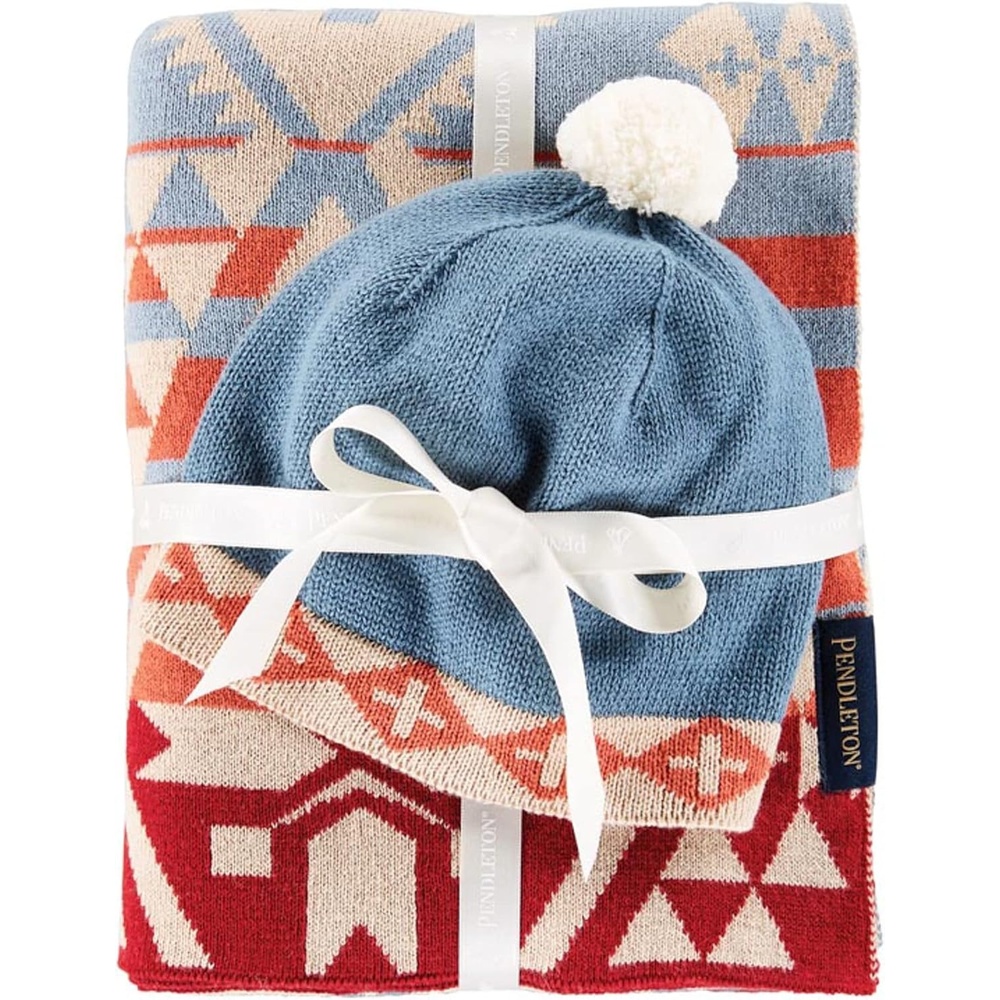 image:imagePendleton Knit Sherpa Baby Blanket and Beanie Gift Set Canyonlands One Size
