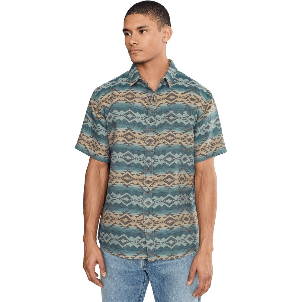 image:imagePendleton Mens Gateway Chamois Shirt Short SleeveBridge Creek Blue