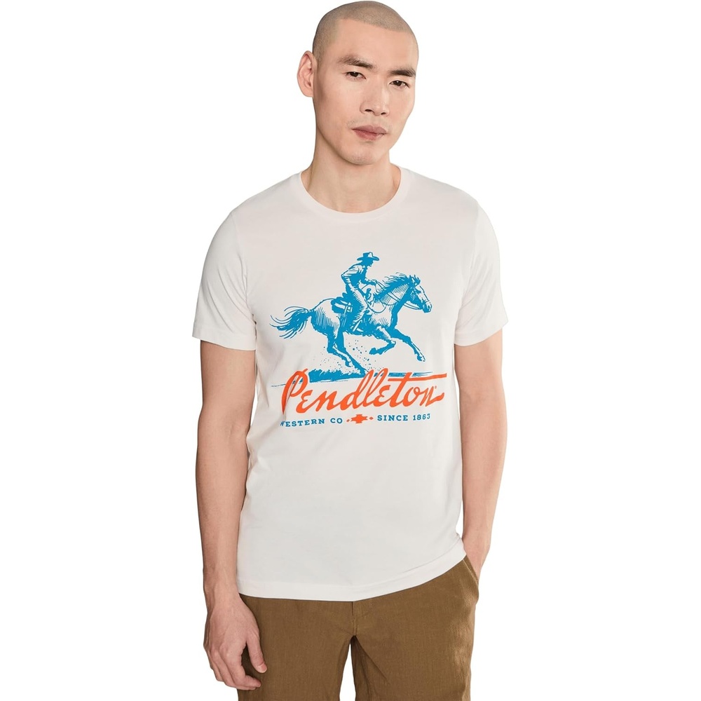 image:imagePendleton Mens Racehorse Graphic TeeVintage WhiteBlue