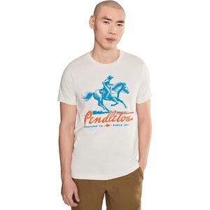 Pendleton Men’s Racehorse Graphic Tee(Vintage White/Blue)