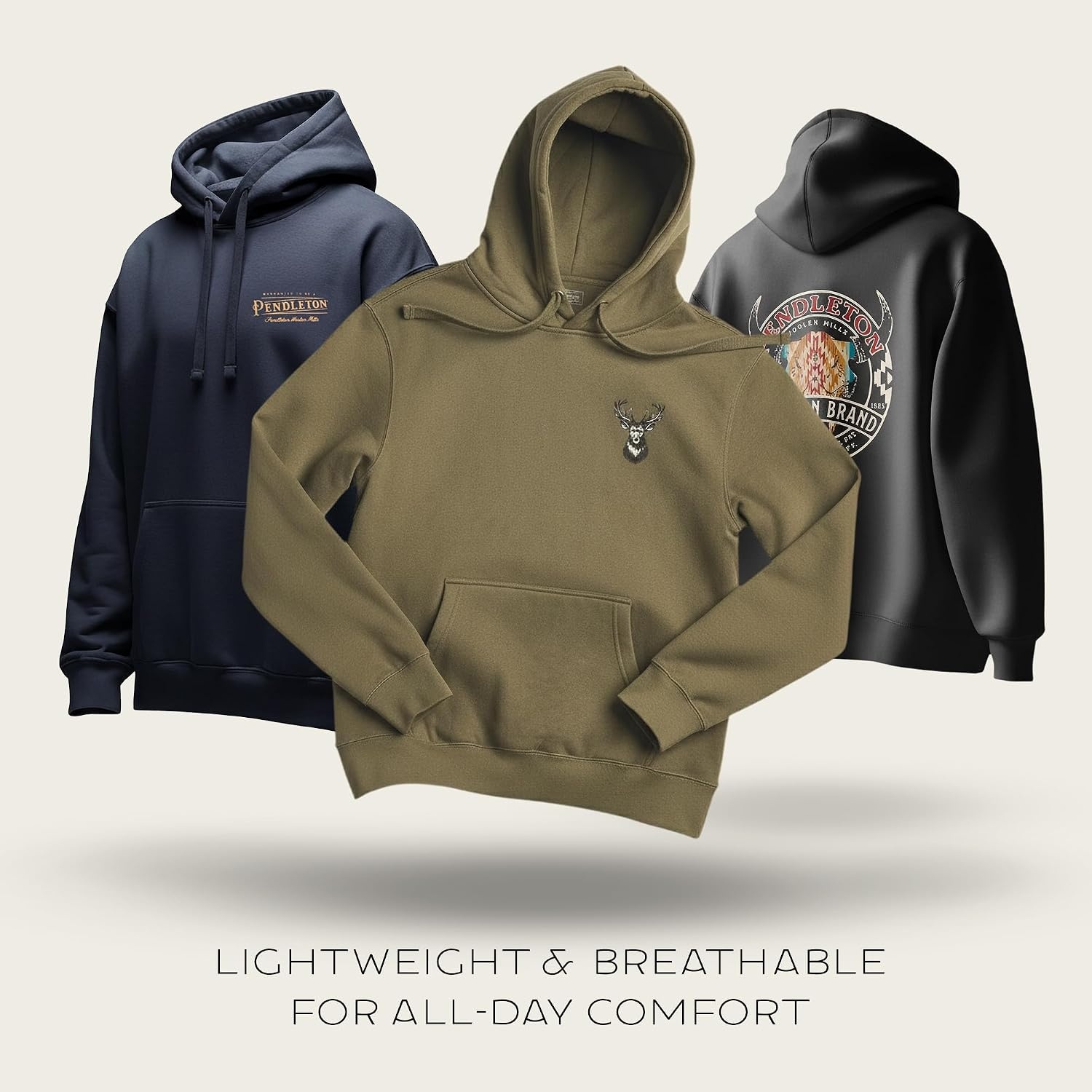 image:imagePendleton Mens Western Heritage Graphic Hoodie Soft Cotton Blend Sweatshirt with Iconic Designs and Hooded DrawstringVintage BlackMulti