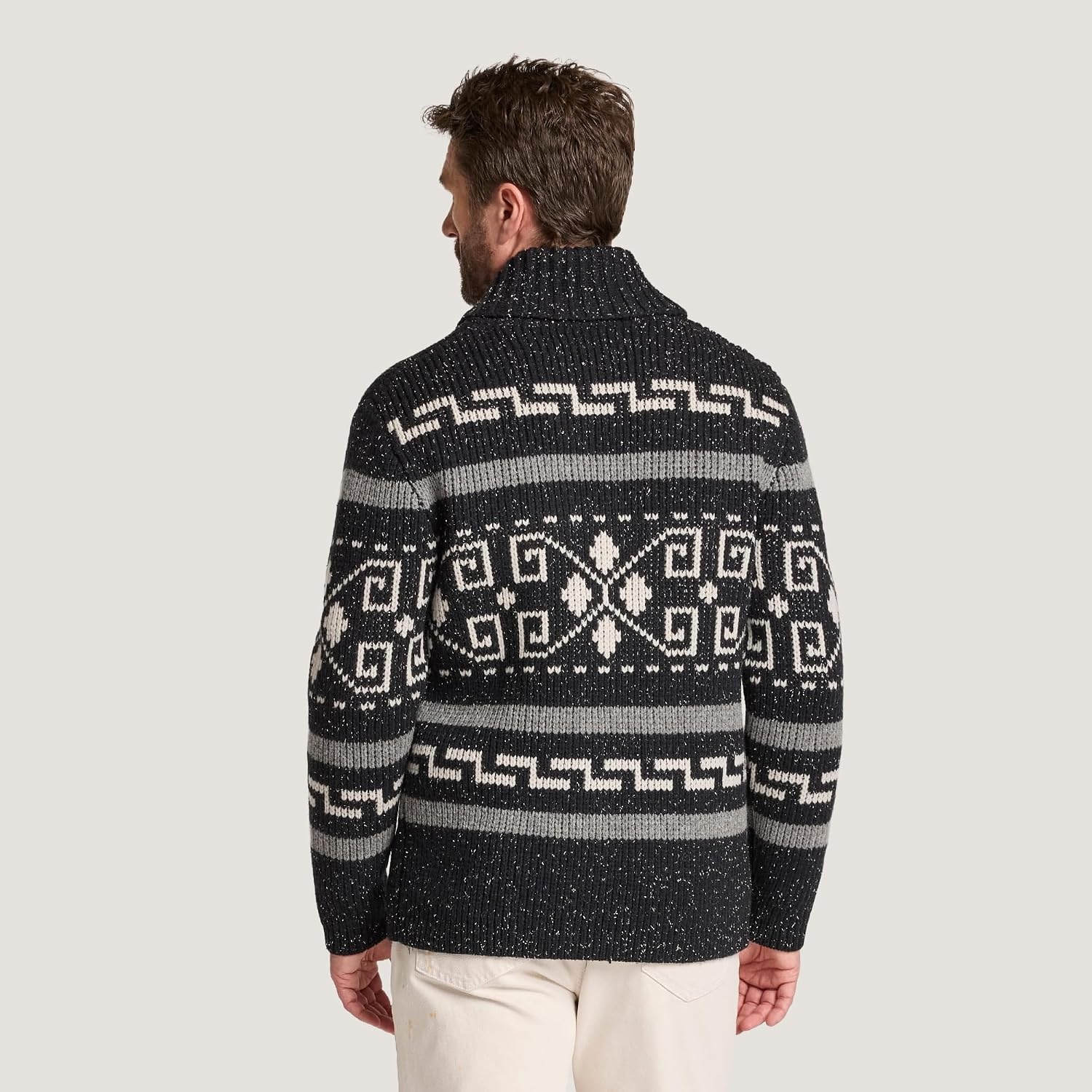 image:imagePendleton Mens Westerley Wool Cardigan Iconic Heritage Style MidWeight ZipUp Sweater for Versatile Spring LayeringBlack Donegal
