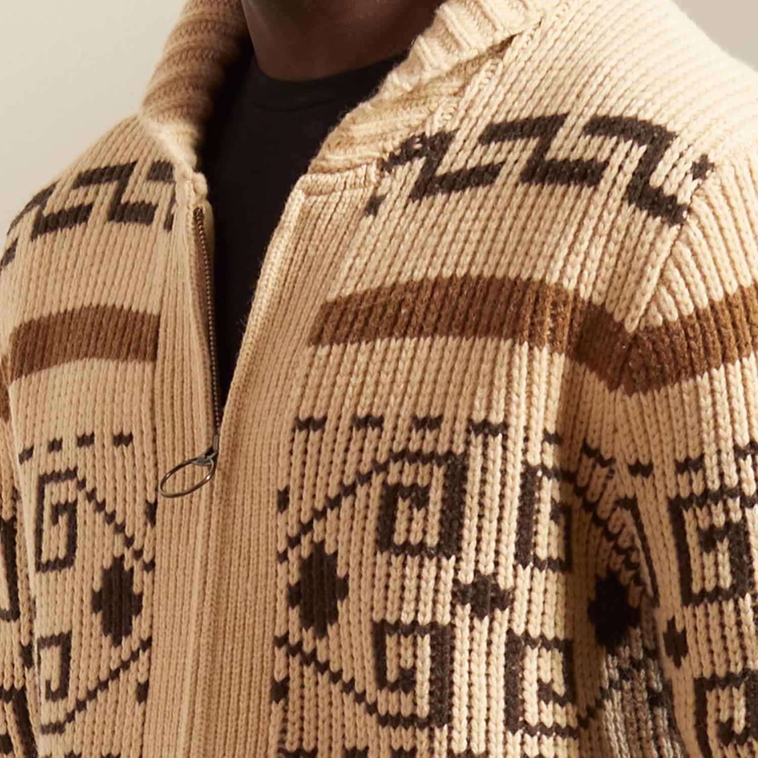 image:imagePendleton Mens Westerley Wool Cardigan Iconic Heritage Style MidWeight ZipUp Sweater for Versatile Spring LayeringTanBrown
