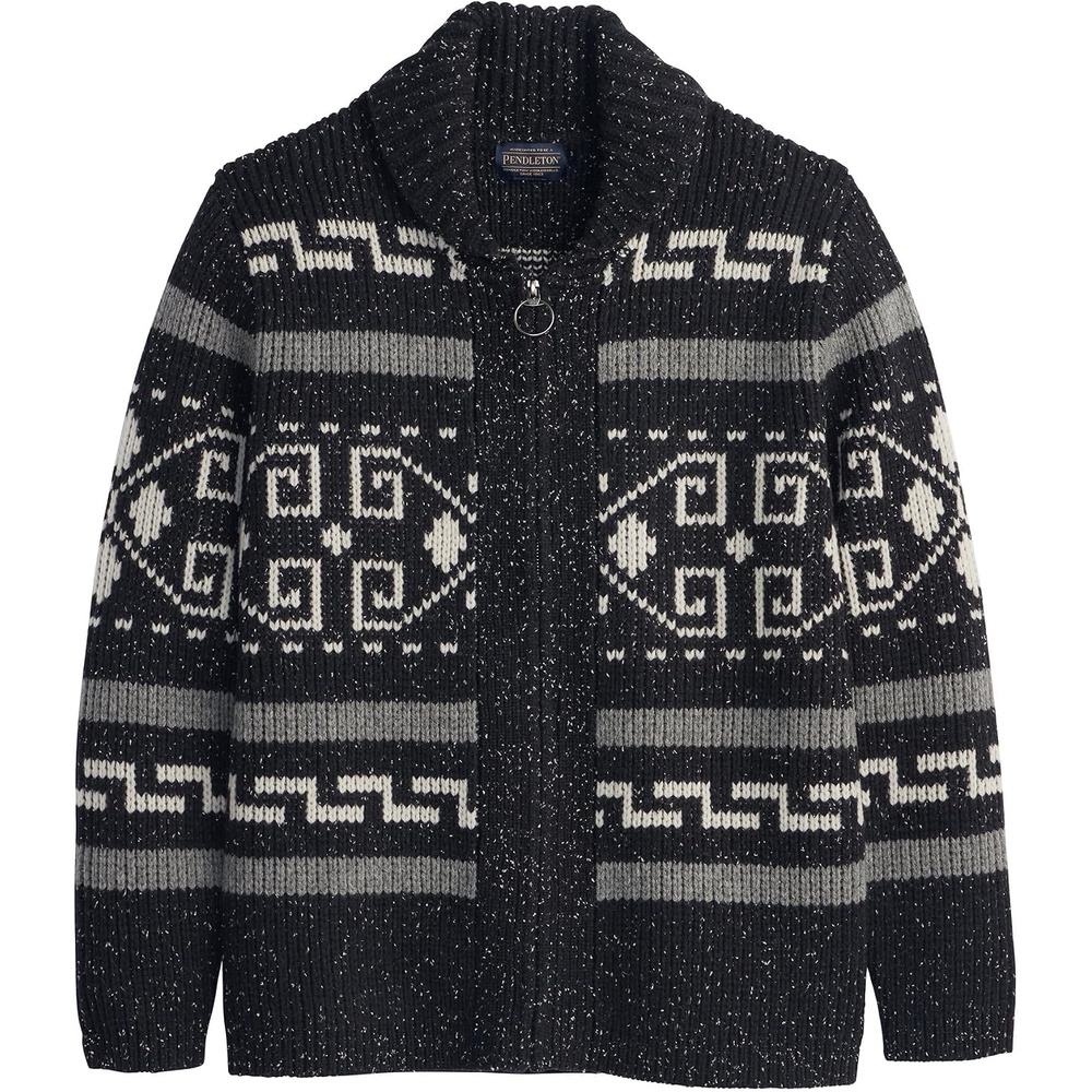 image:imagePendleton Mens Westerley Wool Cardigan  Iconic Heritage Style MidWeight ZipUp Sweater for Versatile Spring LayeringBlack Donegal